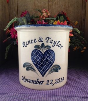 Personalized Handmade Pottery Gallon Crock