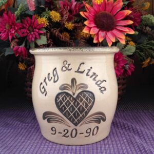 Personalized Handmade Pottery Quart Belly Crock