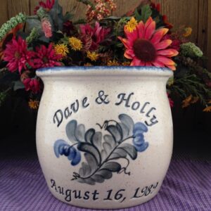 Personalized Handmade Pottery Half Gallon Belly Crock