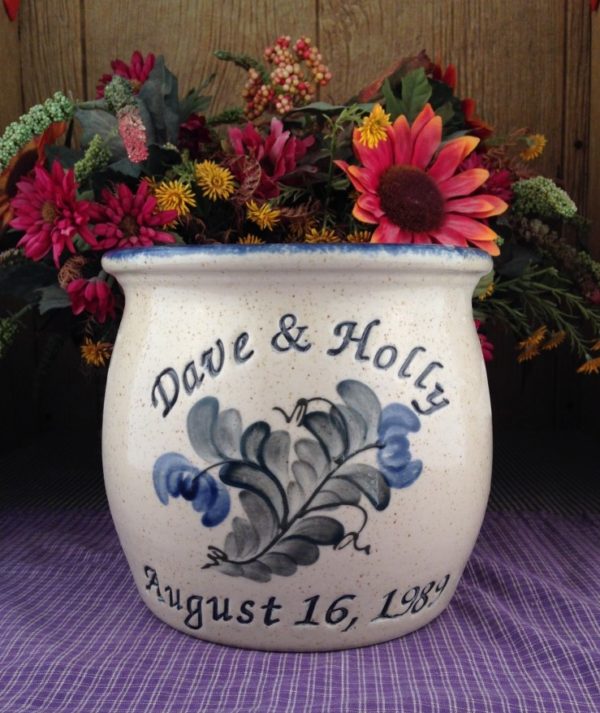 Personalized Handmade Pottery Half Gallon Belly Crock
