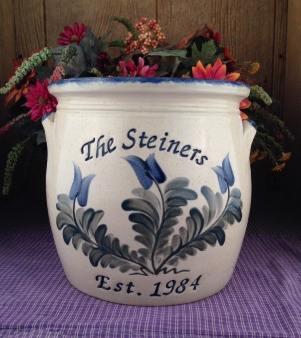 Personalized Handmade Pottery Belly Crock with Handles