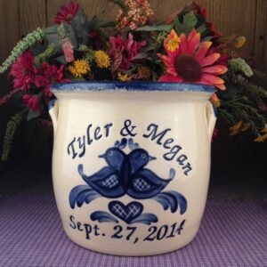 Personalized Handmade Pottery Half-Gallon Stoneware Belly Crock