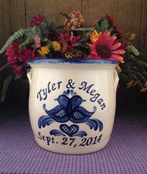 Personalized Handmade Pottery Half-Gallon Stoneware Belly Crock
