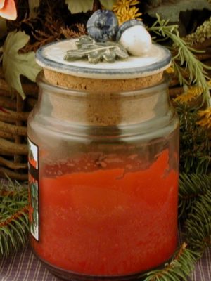 jar candle topper acorn