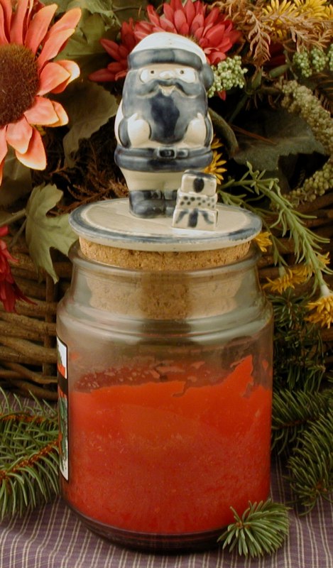jar candle topper santa