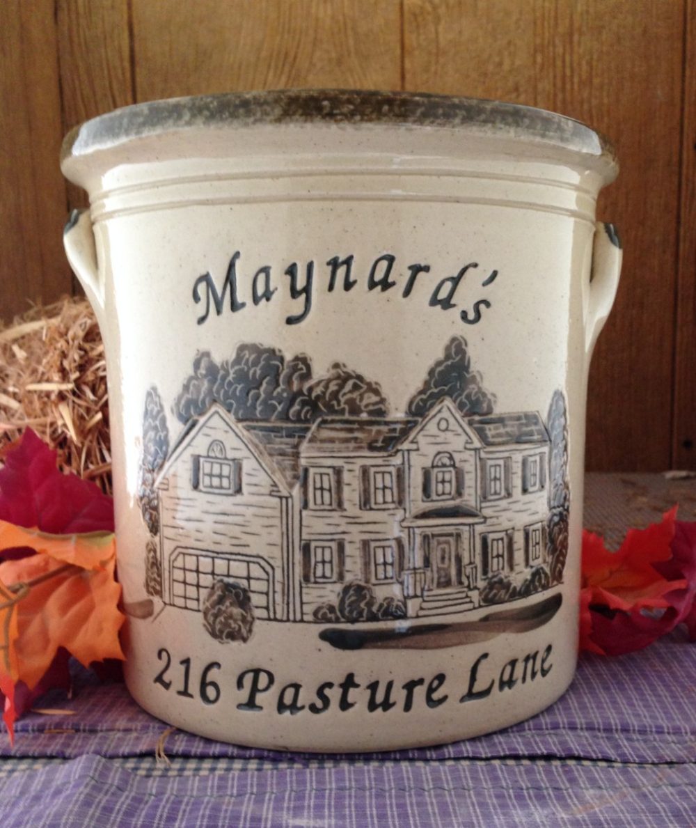 Three Gallon House Crock Personalized Pottery and Custom Fundraising