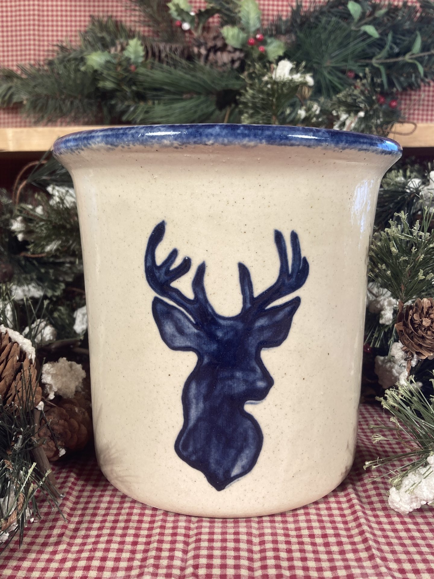 Deer quart crock