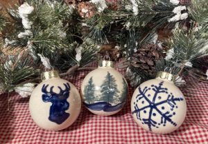 Christmas Ball Ornaments - Country Christmas (3 pieces.)