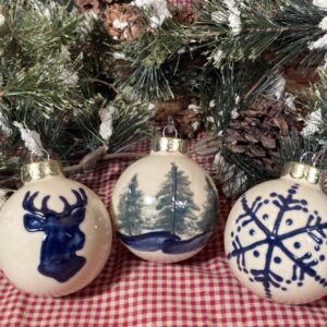 Christmas Ball Ornaments - Country Christmas (3 pieces.)