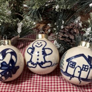 Christmas Ball Ornaments - Peppermint Lane (3 pieces.)