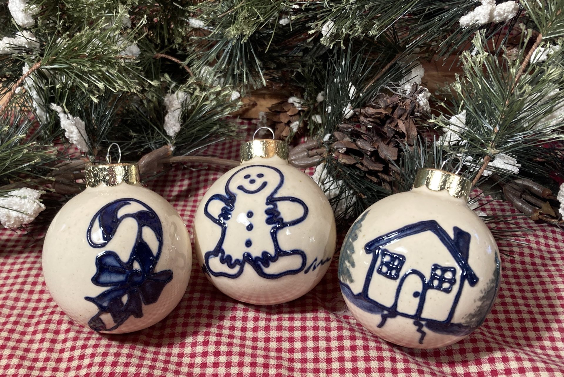 Christmas Ball Ornaments - Peppermint Lane (3 pieces.)