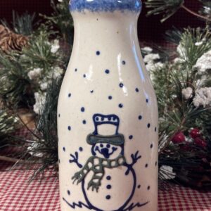 Snowman Sm. Milk Jar Vase